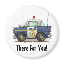 Police Car Police Cruiser Cop Car Round Magnet