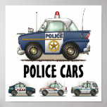 Police Cars Law Enforcement Vehicles Poster