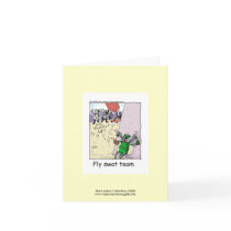 Police Cartoon Fly Swat Team On Greeting Card