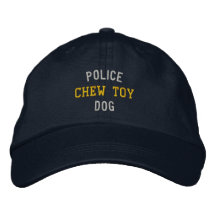 Police Dog Chew Toy Embroidered Hats