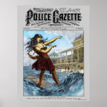 Police Gazette poster Sandwich Island Girl (colour