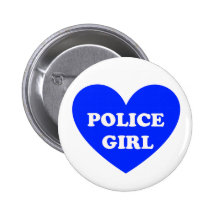 Police Girl Pinback Buttons