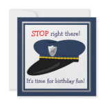 Police Hat Cop Theme Birthday Party invitations