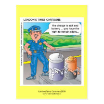 Police Humour Assault & Battery Funny Postcards