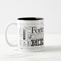 Police je typographie tasses à café