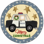 Police Officer Christmas Tree Ornament Photo Cutouts