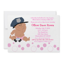 POLICE OFFICER Cop GIRL Baby Shower Invitation 5x7