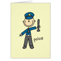 Police Officer Stick Figure Card