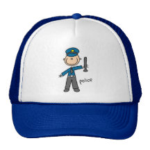 Police Officer Stick Figure Trucker Hat