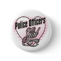 Police Officers Girl Pinback Buttons