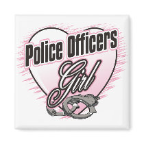 Police Officers Girl Refrigerator Magnet