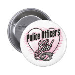 Police Officers Girl Pinback Buttons
