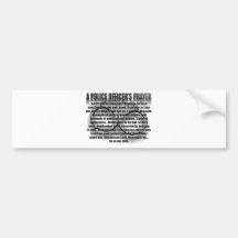 POLICE OFFICERS PRAYER BUMPER STICKERS