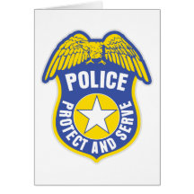 Police Protect and Serve Badge Cards