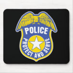 Police Protect and Serve Badge Mouse Pad