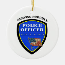Police Serving Proudly Christmas Ornament
