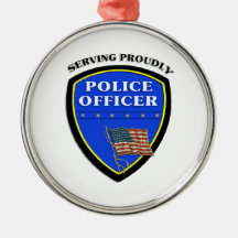 Police Serving Proudly Christmas Ornament