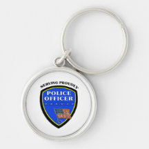 Police Serving Proudly Keychain