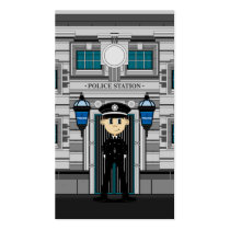 Policeman and Police Station Bookmark Business Cards
