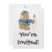 Policeman Cop Bear Personalized Announcement
