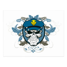 Policier de crâne carte postale