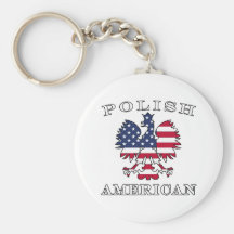 Polish American Flag Eagle Key Chain