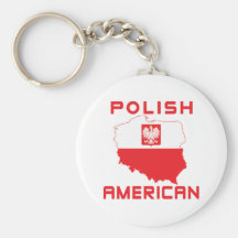 Polish American Map Key Chains