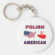 Polish American Map Key Chains