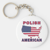 Polish American Map Keychain