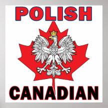 Polish Canadian Eagle Leaf Poster