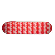 Polish Eagle Outlined In Red Skateboard