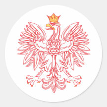 Polish Eagle Outlined In Red Stickers
