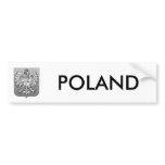 Polish Eagle Shield (B/W) bumper stickers