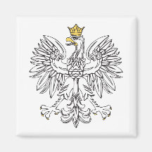 Polish Eagle With Gold Crown Fridge Magnet