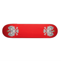 Polish Eagle With Gold Crown Skateboard