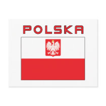 Polish Falcon Flag With Polska Post Card