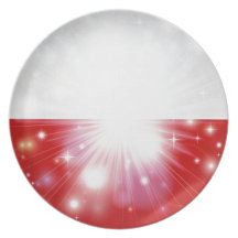 Polish flag background party plate