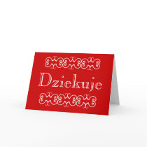 Polish Thank You Greeting Note Card Dziekuje