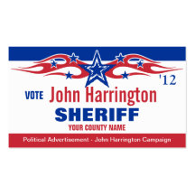 Political Campaign Card - Sheriff Business Cards