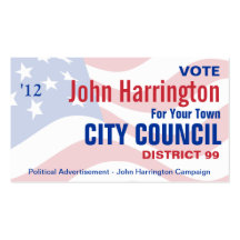 Political Campaign - City Council Business Card