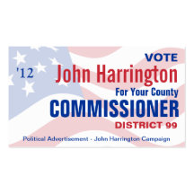 Political Campaign - County Commissioner Business Business Card
