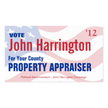 Political Campaign - Property Appraiser Business Business Cards
