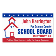 Political Campaign - School Board Business Card