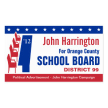 Political Campaign - School Board Business Card