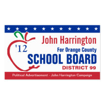 Political Campaign - School Board Business Card