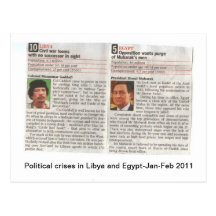 Political Crises in Egypt and Libya Post Card