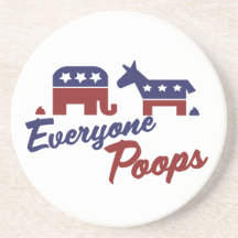 Political Humour Everyone Poops Drink Coasters
