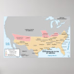 Political Map of Confederated States of America Print
