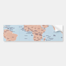 Political Map of the World Bumper Sticker
