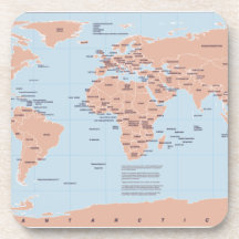 Political Map of the World Drink Coasters